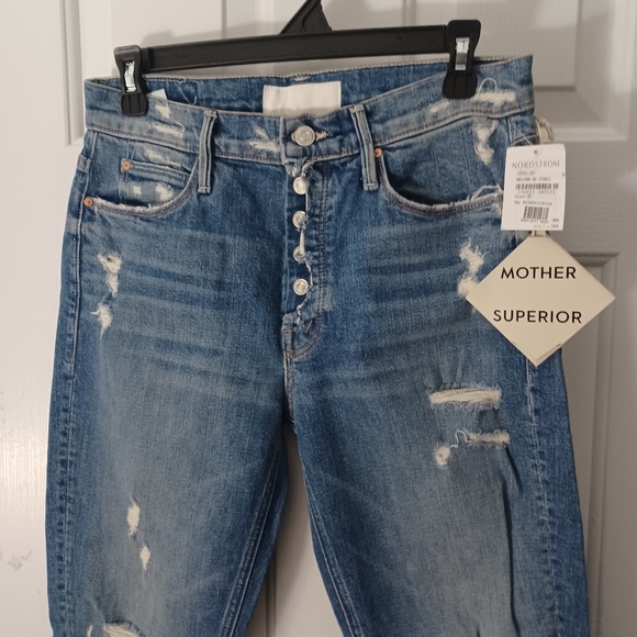 NEW Mother Superior Mid Rise Fly Cut Cropped Ankle Jeans Sz 28 - Picture 4 of 10